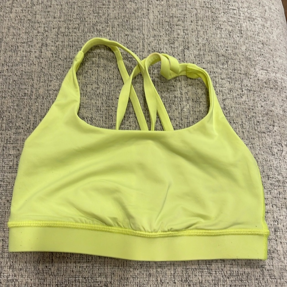 Lululemon neon yellow sports bra. Size 2
